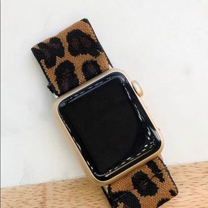 Brown Leopard Print Apple Watch Stretch Band